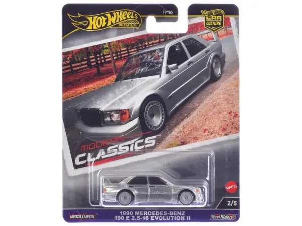 1990 Mercedes-Benz 190 E 2.5-16 Evolution II Silver Metallic "Modern Classics" Series Diecast Model Car by Hot Wheels #1