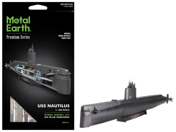Model Kit USS Nautilus (SSN-571) Submarine "United States Navy" (Challenging Difficulty) Steel Model by Metal Earth #1