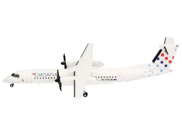 Bombardier Q400 Commercial Aircraft "Croatia Airlines" (9A-CQE) White with Tail Graphics 1/200 Diecast Model Airplane by Herpa #2