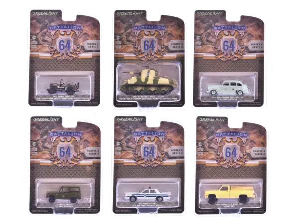 "Battalion 64" Series 5 Set of 6 pieces 1/64 Diecast Models by Greenlight #1