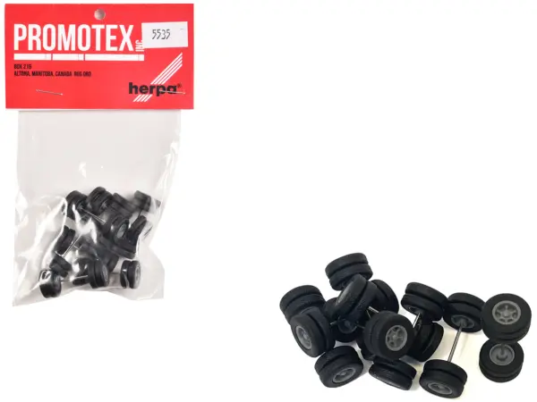 6-Spoke Rear Wheelset Set of 8 pieces 1/87 (HO) Plastic Model by Promotex #1