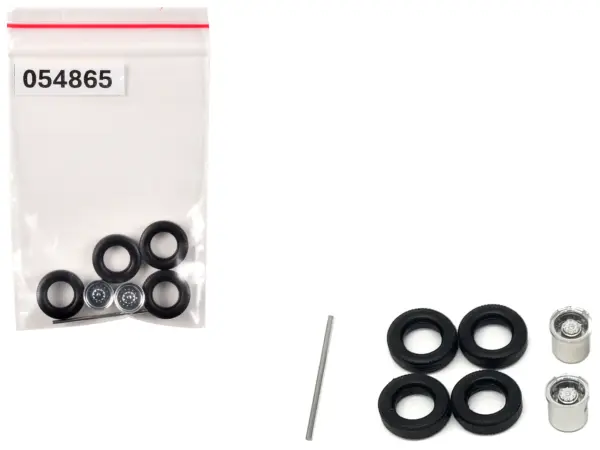 Rear Low Profile Wheelset Chrome 1/87 (HO) Plastic Model by Promotex #1