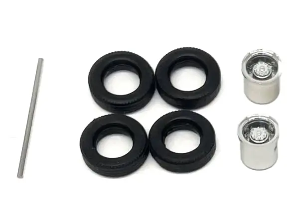 Rear Low Profile Wheelset Chrome 1/87 (HO) Plastic Model by Promotex #2