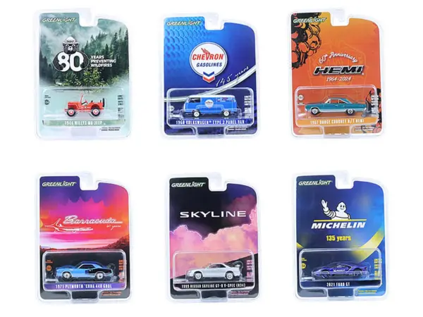 "Anniversary Collection" Set of 6 pieces Series 17 1/64 Diecast Model Cars by Greenlight #1