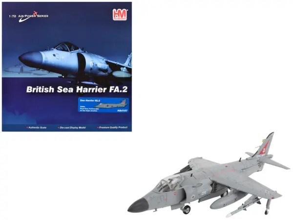 British Aerospace Sea Harrier FA.2 Aircraft with Sea Eagle Missiles "ZH804 Fairford" (2002) British Royal Navy "Air Power Series" 1/72 Diecast Model by Hobby Master #1