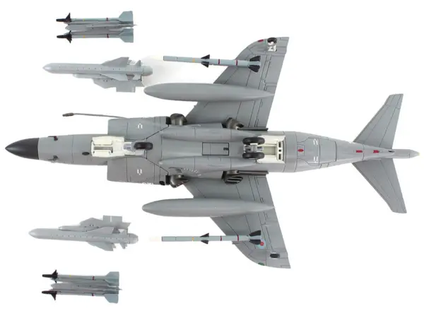 British Aerospace Sea Harrier FA.2 Aircraft with Sea Eagle Missiles "ZH804 Fairford" (2002) British Royal Navy "Air Power Series" 1/72 Diecast Model by Hobby Master #4