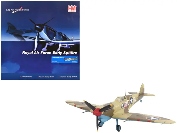 Supermarine Spitfire Mk.Vb Trop Fighter Aircraft "ER570 4th Fighter Squadron 52nd Fighter Group" (1943) Mediterranean Allied Coastal Air Force "Air Power Series" 1/48 Diecast Model by Hobby Master #1