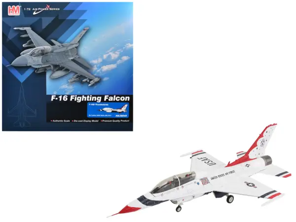 Lockheed F-16D Fighting Falcon Fighter Aircraft "No.7 Thunderbirds Nellis Air Force Base" (2017) United States Air Force "Air Power Series" 1/72 Diecast Model by Hobby Master #1