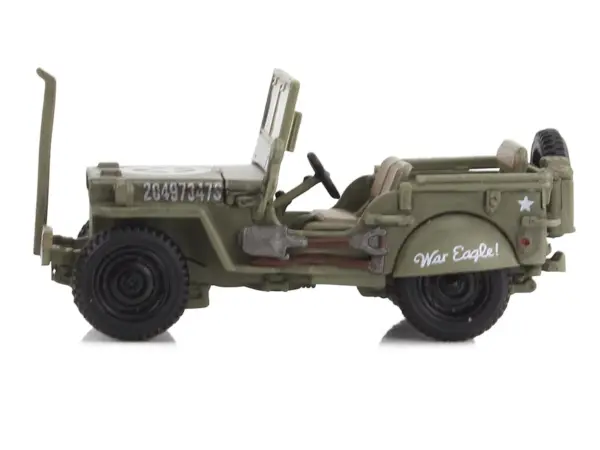 U.S. 1/4 ton Military Vehicle Olive Drab "Gen. George Patton US 3rd Army War Eagle" (1945) United States Army "Ground Power Series" 1/72 Diecast Model by Hobby Master #2