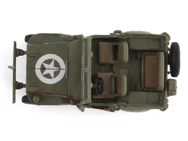 U.S. 1/4 ton Military Vehicle Olive Drab "Gen. George Patton US 3rd Army War Eagle" (1945) United States Army "Ground Power Series" 1/72 Diecast Model by Hobby Master #4