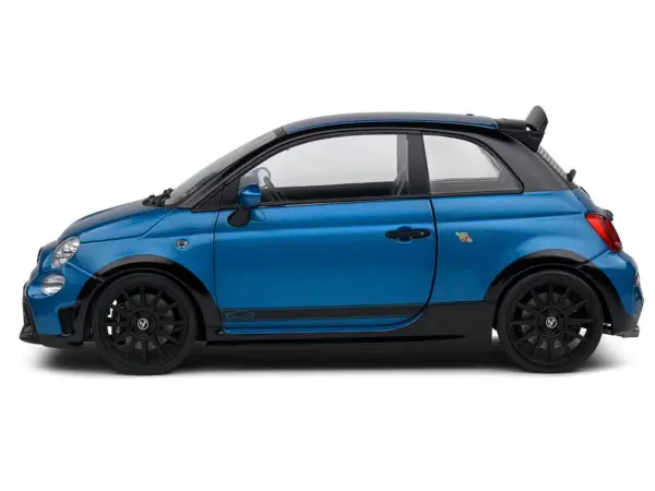 2022 Fiat 695 Abarth "Tributo 131 Rally" Podium Blue Metallic with Black Side Stripes 1/18 Diecast Model Car by Solido #3