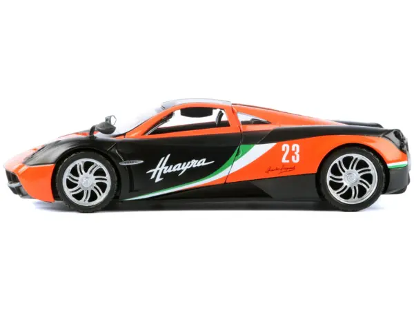Pagani Huayra #23 Orange and Black with Stripes "GT Racing" Series 1/24 Diecast Model Car by Motormax #2