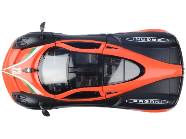 Pagani Huayra #23 Orange and Black with Stripes "GT Racing" Series 1/24 Diecast Model Car by Motormax #5