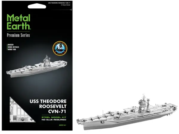 Model Kit USS Theodore Roosevelt CVN-71 Aircraft Carrier (Expert Difficulty) Steel Model by Metal Earth #1