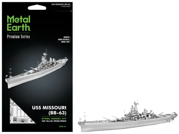 Model Kit USS Missouri (BB-63) Navy Battleship (Challenging Difficulty) Steel Model by Metal Earth #1