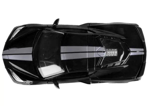 2020 Chevrolet Corvette C8 Stingray Black with Silver Stripes "Timeless Legends" Series 1/24 Diecast Model Car by Motormax #3