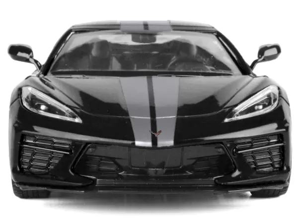 2020 Chevrolet Corvette C8 Stingray Black with Silver Stripes "Timeless Legends" Series 1/24 Diecast Model Car by Motormax #4