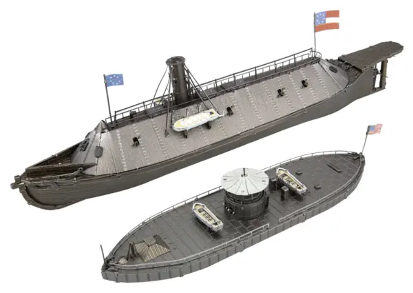 Model Kit USS Monitor and USS Merrimack Ironclad Warships "Battle of the Ironclads" (Challenging Difficulty) Steel Model by Metal Earth #2
