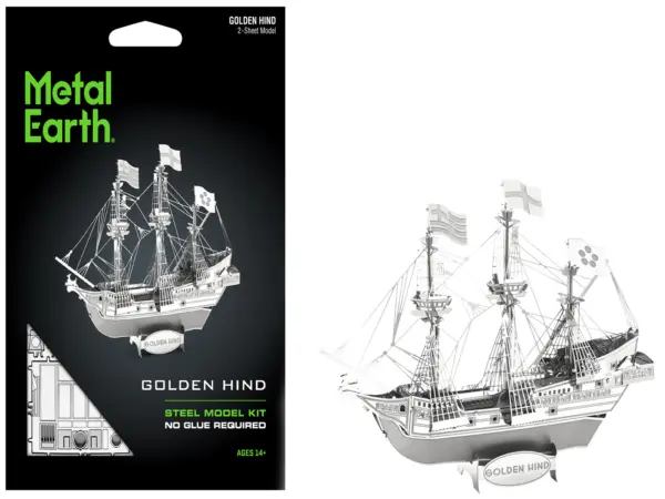 Model Kit Golden Hind Galleon (Moderate Difficulty) Steel Model by Metal Earth #1