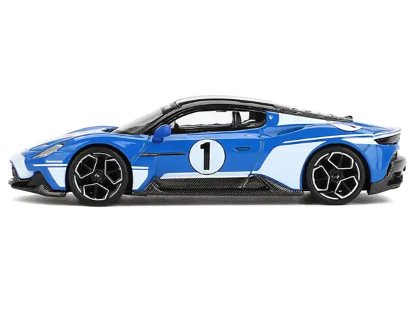 Maserati MC20 #1 Blue with White Stripes and Black Top "Maserati Performance Experience" 1/64 Diecast Model Car by BBR #2