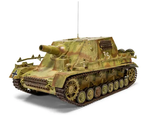Level 3 Model Kit Sturmpanzer IV Brummbar "Mid Version" Tank with 2 Scheme Options 1/35 Plastic Model Kit by Airfix #4