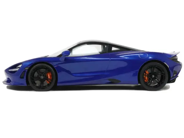 2023 McLaren 750S Coupe Blue Metallic with Black Top 1/18 Model Car by GT Spirit #4