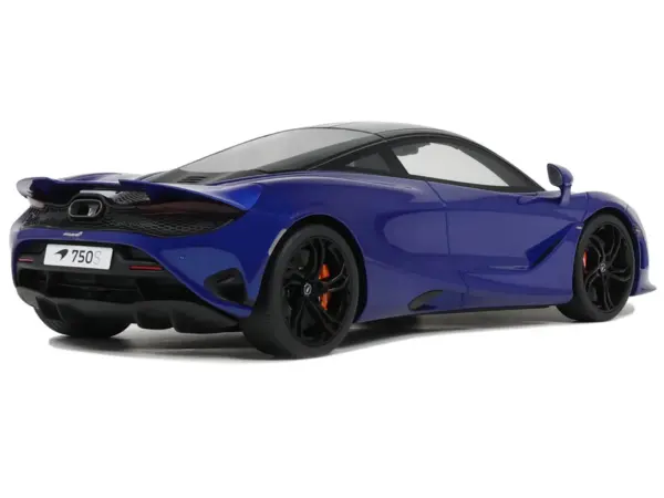 2023 McLaren 750S Coupe Blue Metallic with Black Top 1/18 Model Car by GT Spirit #5