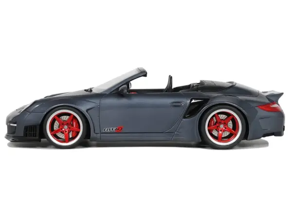 Porsche 911 LB-Works Alpha 9 Gray with Black Hood 1/18 Model Car by GT Spirit #4