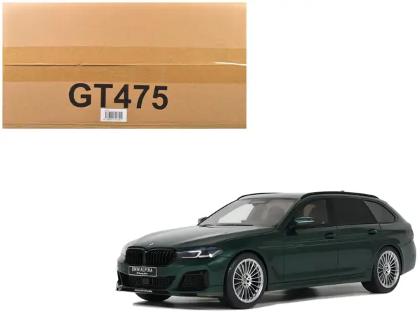 2023 BMW Alpina B5 Touring Green Metallic 1/18 Model Car by GT Spirit #1