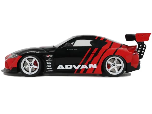 2020 Toyota Supra GR RHD (Right Hand Drive) "Advan" Black and Red 1/18 Model Car by GT Spirit #4