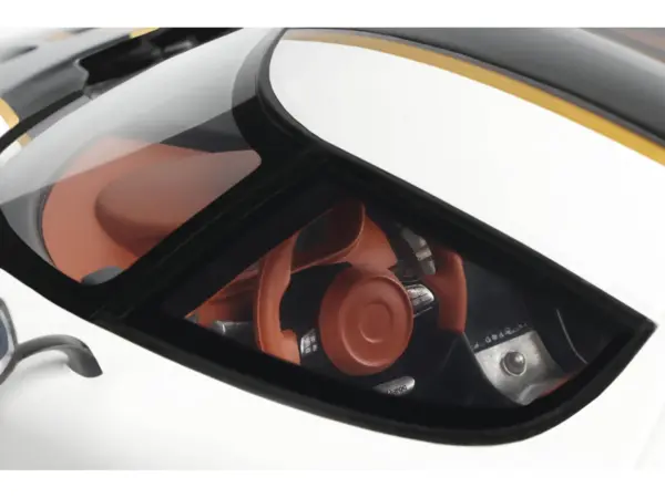 2023 Koenigsegg Regera White with Black Stripes 1/18 Model Car by GT Spirit #3