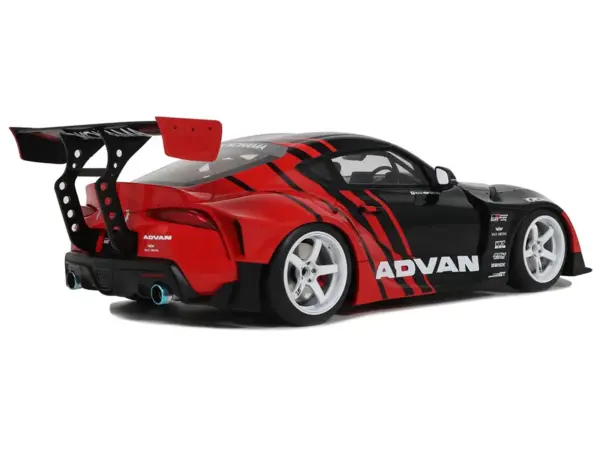 2020 Toyota Supra GR RHD (Right Hand Drive) "Advan" Black and Red 1/18 Model Car by GT Spirit #5