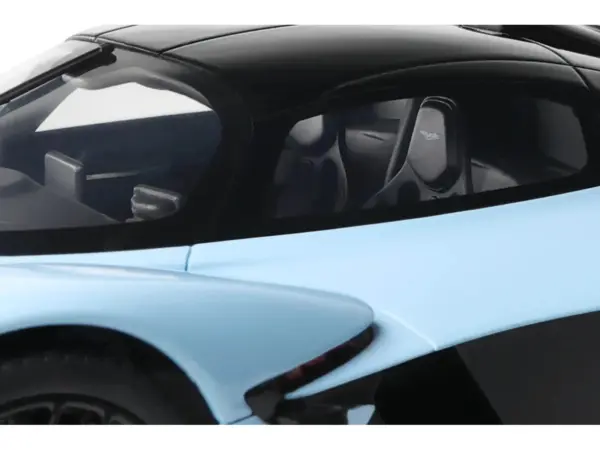 2023 Aston Martin Valkyrie Light Blue with Black Top 1/18 Model Car by GT Spirit #3