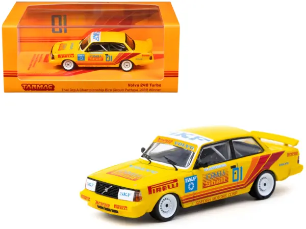 Volvo 240 Turbo #01 Per-Gunnar Andersson Winner "Thai Group A Championship Bira Circuit Pattaya" (1988) "Hobby64" Series 1/64 Diecast Model Car by Tarmac Works #1