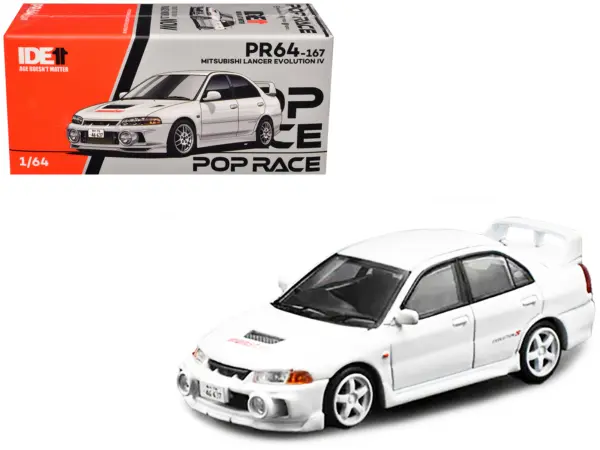 Mitsubishi Lancer Evolution IV RHD (Right Hand Drive) White "Indonesia Diecast Expo 2024 Exclusive" 1/64 Diecast Model Car by Pop Race #1