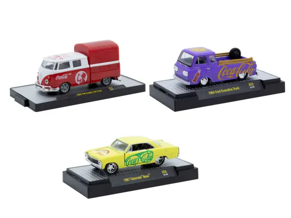 "Coca-Cola" Set of 3 pieces Release 53 Limited Edition to 10000 pieces Worldwide 1/64 Diecast Model Cars by M2 Machines #2