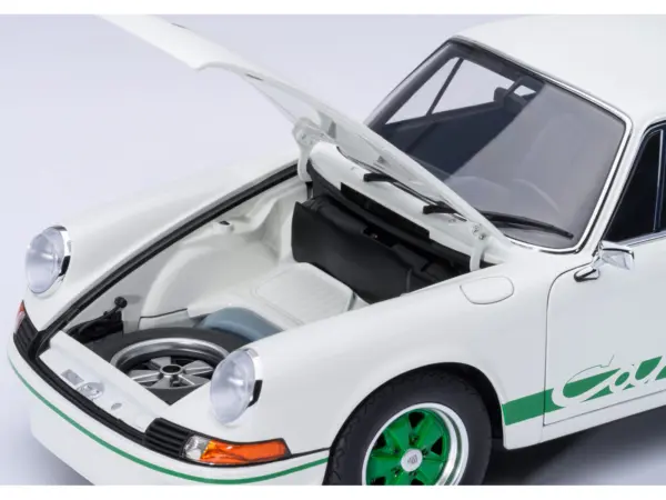 Porsche 911 Carrera 2.7 RS Grand Prix White with Green Stripes and Wheels 1/18 Model Car by Autoart #3