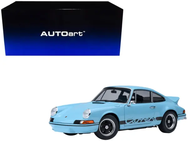 Porsche 911 Carrera 2.7 RS Gulf Blue with Black Stripes and Wheels 1/18 Model Car by Autoart #1