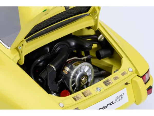 Porsche 911 Carrera 2.7 RS Light Yellow with Green Stripes and Wheels 1/18 Model Car by Autoart #4
