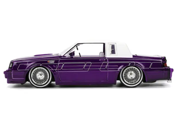 1987 Buick Grand National Candy Purple with Graphics and White Top and Interior "Bigtime Muscle" Series 1/24 Diecast Model Car by Jada #3