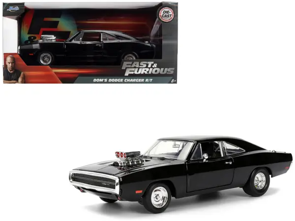 Dom's 1970 Dodge Charger R/T Black "F9" (2021) Movie "Fast & Furious" Series 1/24 Diecast Model Car by Jada #1