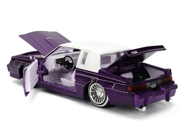 1987 Buick Grand National Candy Purple with Graphics and White Top and Interior "Bigtime Muscle" Series 1/24 Diecast Model Car by Jada #4