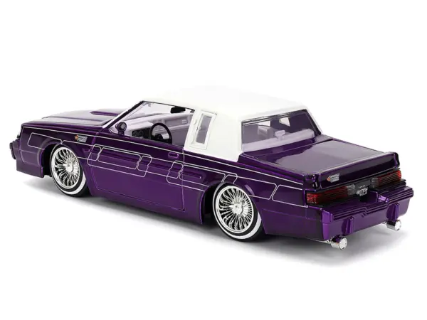 1987 Buick Grand National Candy Purple with Graphics and White Top and Interior "Bigtime Muscle" Series 1/24 Diecast Model Car by Jada #5