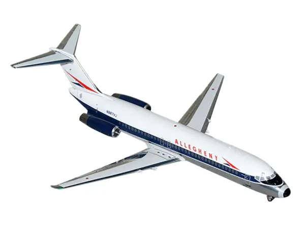 McDonnell Douglas DC-9-30 Commercial Aircraft "Allegheny Airlines" (N967VJ) White with Blue Stripes "Gemini 200" Series 1/200 Diecast Model Airplane by GeminiJets #2
