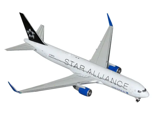 Boeing 767-300ER Commercial Aircraft "United Airlines Star Alliance" (N76516) White with Black Tail 1/400 Diecast Model Airplane by GeminiJets #2