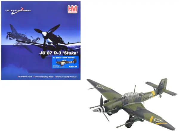 Junkers Ju 87G-2 Stuka Aircraft "WNr. 494193 Tank Buster Stab. SG 2 Slovakia" (1944) German Luftwaffe "Air Power Series" 1/72 Diecast Model by Hobby Master #1