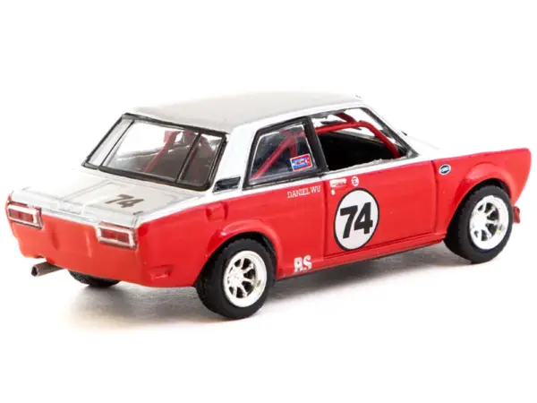 Datsun 510 #74 Daniel Wu "Trans-Am B-Sedan 2.5 Challenge" (2023) Silver and Red "Hobby64" Series 1/64 Diecast Model Car by Tarmac Works #2