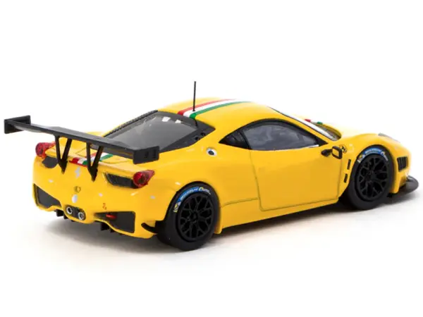 Ferrari 458 Italia GT3 Yellow with Italian Flag Stripes "Road64" Series 1/64 Diecast Model Car by Tarmac Works #3