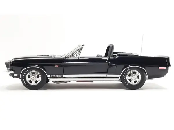 1968 Shelby GT500 KR Convertible Black with White Stripes Limited Edition to 480 pieces Worldwide 1/18 Diecast Model Car by ACME #5