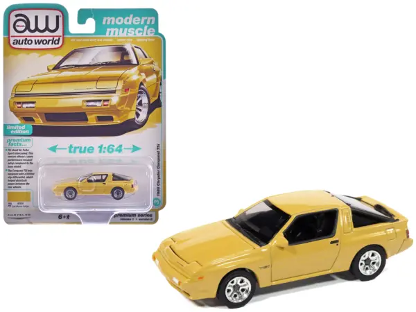 1988 Chrysler Conquest TSi San Marino Yellow "Modern Muscle" Series 1/64 Diecast Model Car by Auto World #1